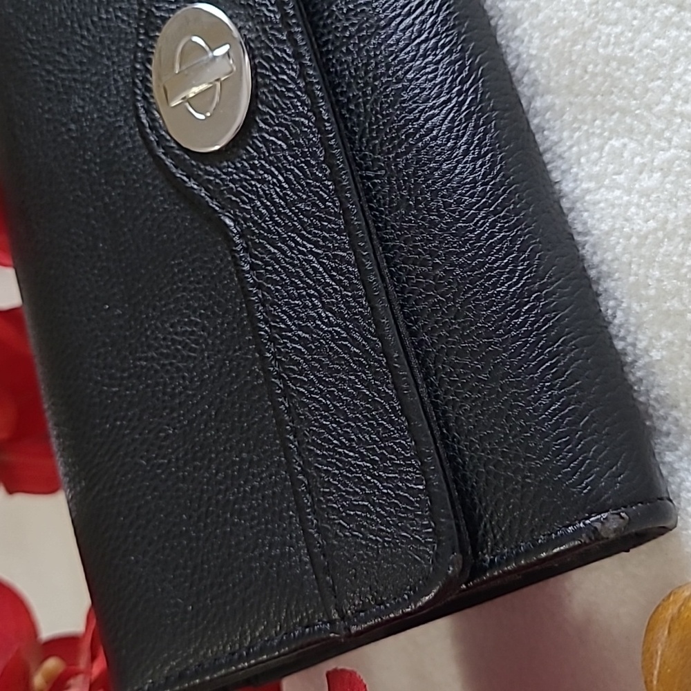 Vintage Womens Wallet Faux Leather Checkbook Style Black - Picture 7 of 7